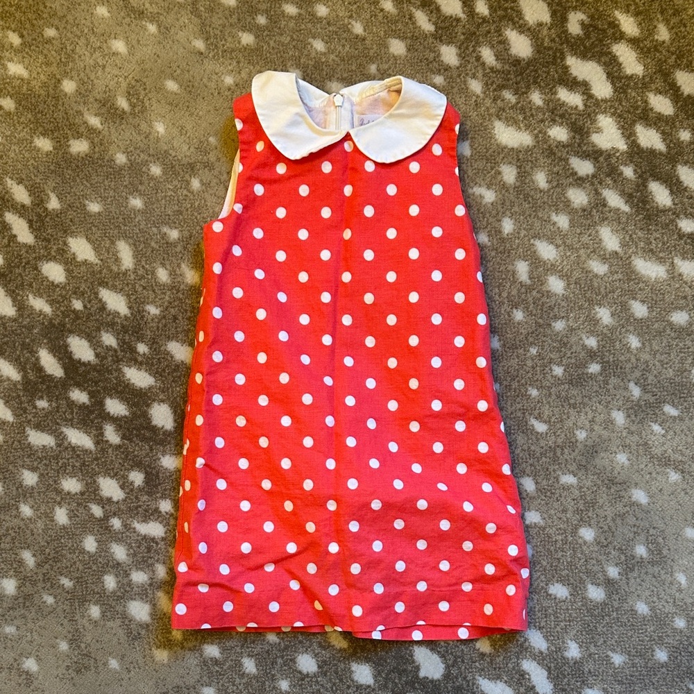 Rachel Riley Red Dress with White Peter Pan Collar